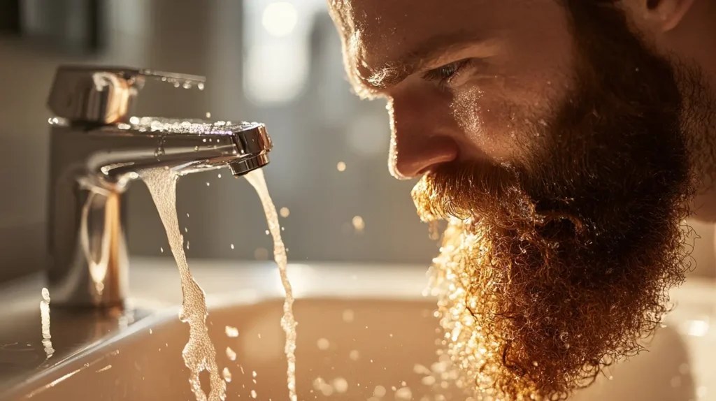 Risciacquo della tintura al caffè dalla barba